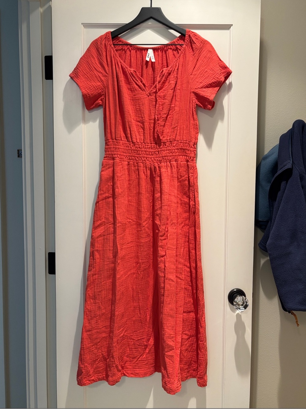 PACT Women's Kumquat Coastal Double Gauze Boho Midi Dress Size SMALL - Picture 4 of 6